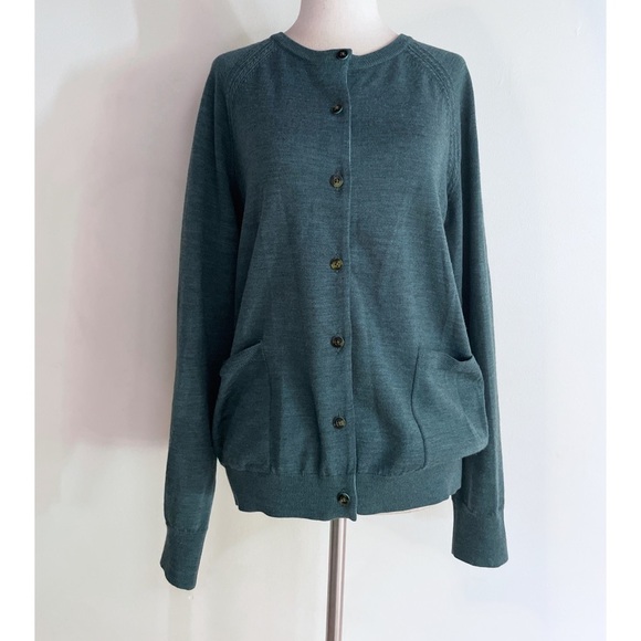 Marc by Marc Jacobs Merino Wool Green Blue Aquamarine Cardigan M​​​ - Picture 1 of 4